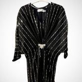 Black with Silver Moonlight Sequins Kaftan